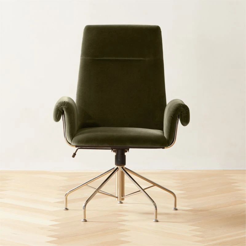 Saviti Olive Velvet Office Chair 3 Saviti Olive Velvet Office Chair