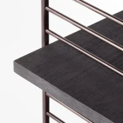 Scala Black Wood Bookshelf With Metal Frame -Cb2 ScalaBkWdOpenBookcaseAVSSS22