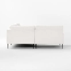 Scalino 3-Piece L-Shaped White Performance Velvet Sectional Sofa With Left Arm Chair -Cb2 Scalino3PWtStLAChrRALvstSDSSF22