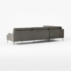 Scalino 3-piece L-Shaped Grey Sectional Sofa With Left Arm Chair -Cb2 ScalinoGryLAChair3PcSect3QBSSF22