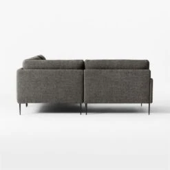 Scalino 3-piece L-Shaped Grey Sectional Sofa With Left Arm Chair -Cb2 ScalinoGryLAChair3PcSectSDSSF22