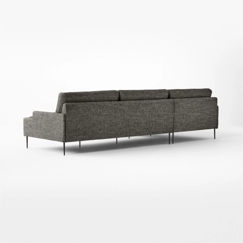Scalino 2-Piece L-Shaped Grey Sectional Sofa With Left Arm Chaise 7 Scalino 2-Piece L-Shaped Grey Sectional Sofa With Left Arm Chaise - Image 5