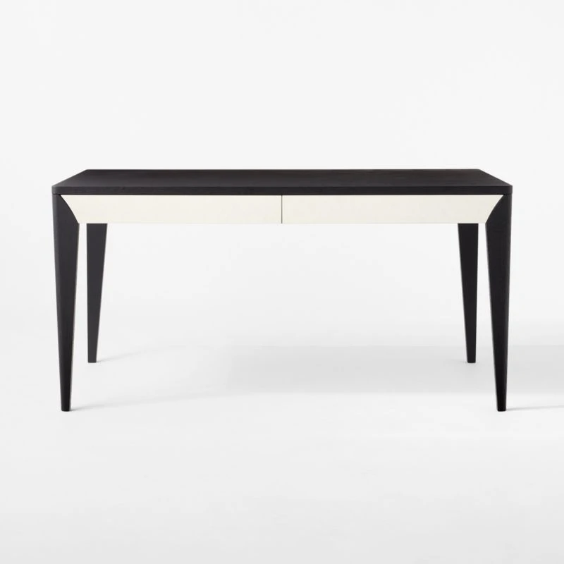 Scuro 2-Drawer Black Oak Wood Desk 5 Scuro 2-Drawer Black Oak Wood Desk - Image 3