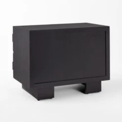 Seacliff 2-Drawer Black Oak Wood Nightstand -Cb2 SeacliffNightstand3QBSSS22