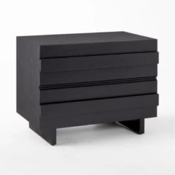 Seacliff 2-Drawer Black Oak Wood Nightstand -Cb2 SeacliffNightstand3QSSS22