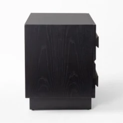 Seacliff 2-Drawer Black Oak Wood Nightstand -Cb2 SeacliffNightstandSDSSS22