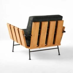 Seahaven Teak Outdoor Lounge Chair With Coal Perennials® Cushions -Cb2 SeahavenCoalLoungeChair3QBSSS22