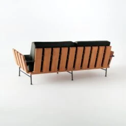 Seahaven Teak Outdoor Sofa With Coal Perennials® Cushions -Cb2 SeahavenCoalSofa3QBSSS22