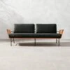 Seahaven Teak Outdoor Sofa With Coal Perennials® Cushions -Cb2 SeahavenCoalSofaSHS22