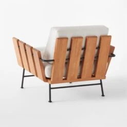 Seahaven Teak Outdoor Lounge Chair With Sand Perennials® Cushions -Cb2 SeahavenSandLoungeChair3QBSSS22