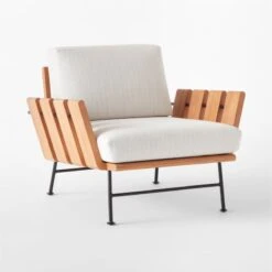 Seahaven Teak Outdoor Lounge Chair With Sand Perennials® Cushions -Cb2 SeahavenSandLoungeChair3QSSS22