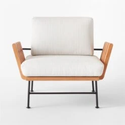 Seahaven Teak Outdoor Lounge Chair With Sand Perennials® Cushions -Cb2 SeahavenSandLoungeChairSOSSS22