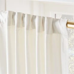Seda Warm White Dupioni Silk Window Curtain Panel 48"x84" -Cb2 SedaSilkDpnIvoryPnl96inAV3SHF21