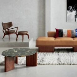 Santoro Round Green Agate Coffee Table -Cb2 SerafinLeatherDaybedJL20 1x1