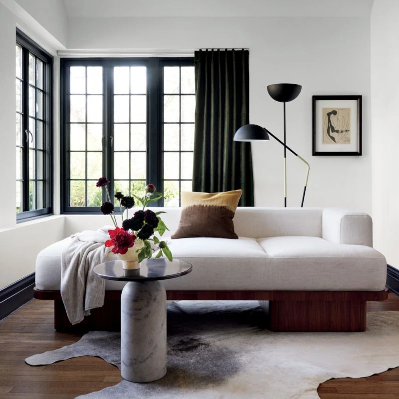 Martini Side Table With White Marble Base 3 Martini Side Table With White Marble Base - Image 2