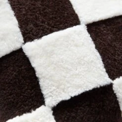 Shae Brown And White Sheepskin Fur Throw Pillow With Down-Alternative Insert 23'' -Cb2 ShaeShShpBnWtDAtPlw23x23AVSSF23