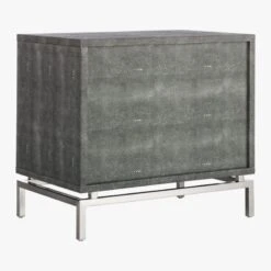 2-Drawer Grey Shagreen Nightstand -Cb2 ShagreenEmbossedNightstand3QAV2F16