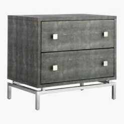 2-Drawer Grey Shagreen Nightstand -Cb2 ShagreenEmbossedNightstand3QF16