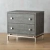 2-Drawer Grey Shagreen Nightstand 2 2-Drawer Grey Shagreen Nightstand -Cb2 ShagreenEmbossedNightstandSHF16 1x1