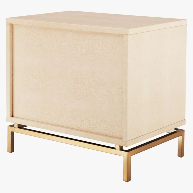 2-Drawer Ivory Shagreen Nightstand 10 2-Drawer Ivory Shagreen Nightstand - Image 8