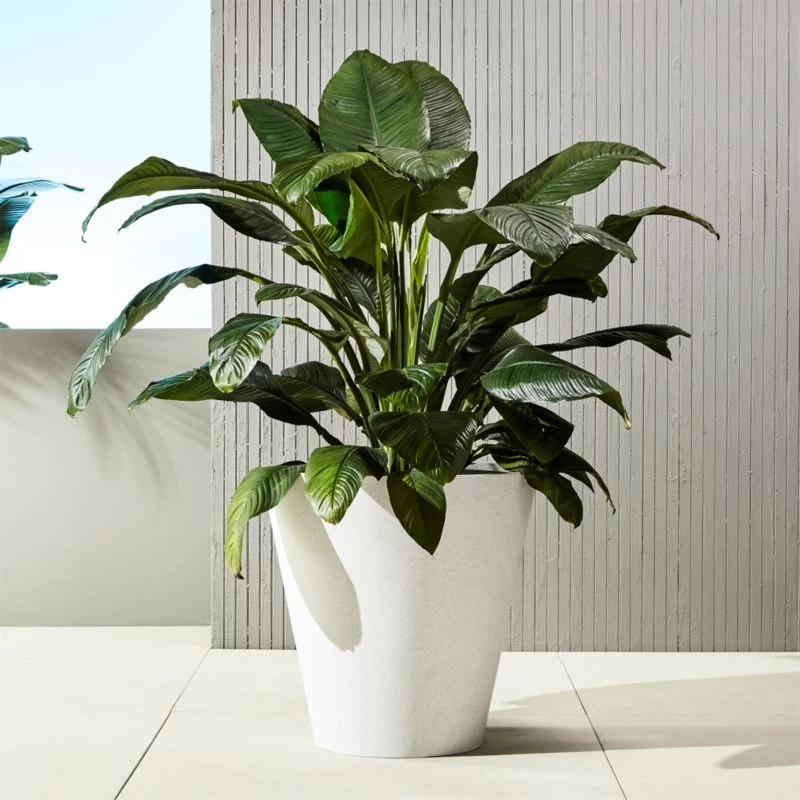 Shore White Stone Indoor/Outdoor Planter XL Set Of 2 4 Shore White Stone Indoor/Outdoor Planter XL Set Of 2 - Image 2