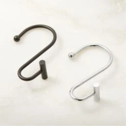 Black Shower Rings Set Of 12 7 Black Shower Rings Set Of 12 -Cb2 ShowerRingsGroupFHF22