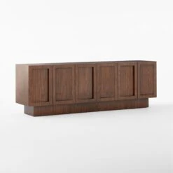 Shutter High-Gloss Walnut Wood Media Console 13 Shutter High-Gloss Walnut Wood Media Console -Cb2 ShutterMediaCredenza3QSSS23