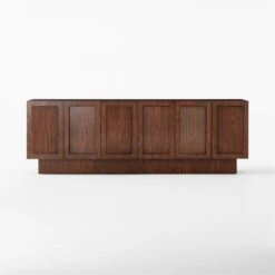 Shutter High-Gloss Walnut Wood Media Console 12 Shutter High-Gloss Walnut Wood Media Console -Cb2 ShutterMediaCredenzaSOSSS23