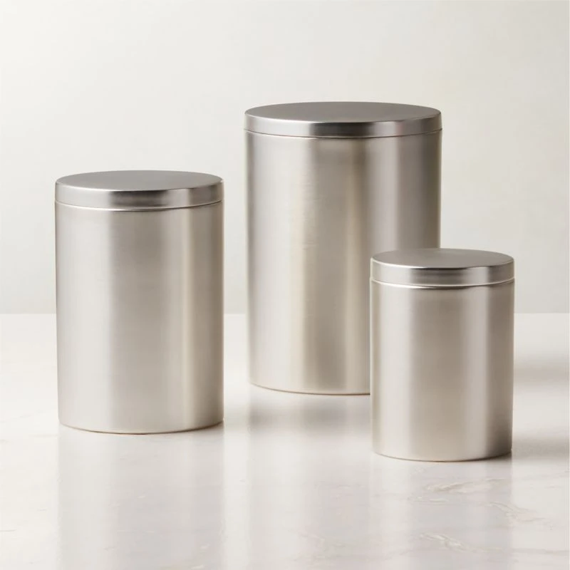 3-Piece Silver Plated Kitchen Canister Set 3 3-Piece Silver Plated Kitchen Canister Set