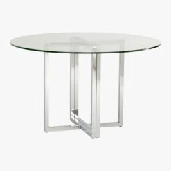 Silverado Chrome 47" Round Dining Table -Cb2 SilveradoTableRound3QS7