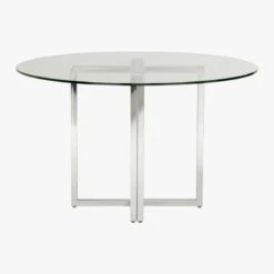 Silverado Chrome 47" Round Dining Table -Cb2 SilveradoTableRoundS7