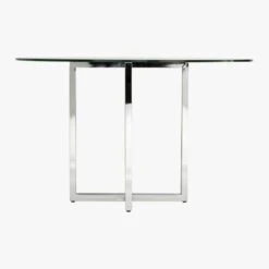 Silverado Chrome 47" Round Dining Table -Cb2 SilveradoTableRoundSdS7
