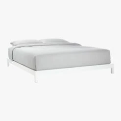 Simple White Metal California King Platform Bed -Cb2 SimpleWhiteMetalBaseK3QFF19