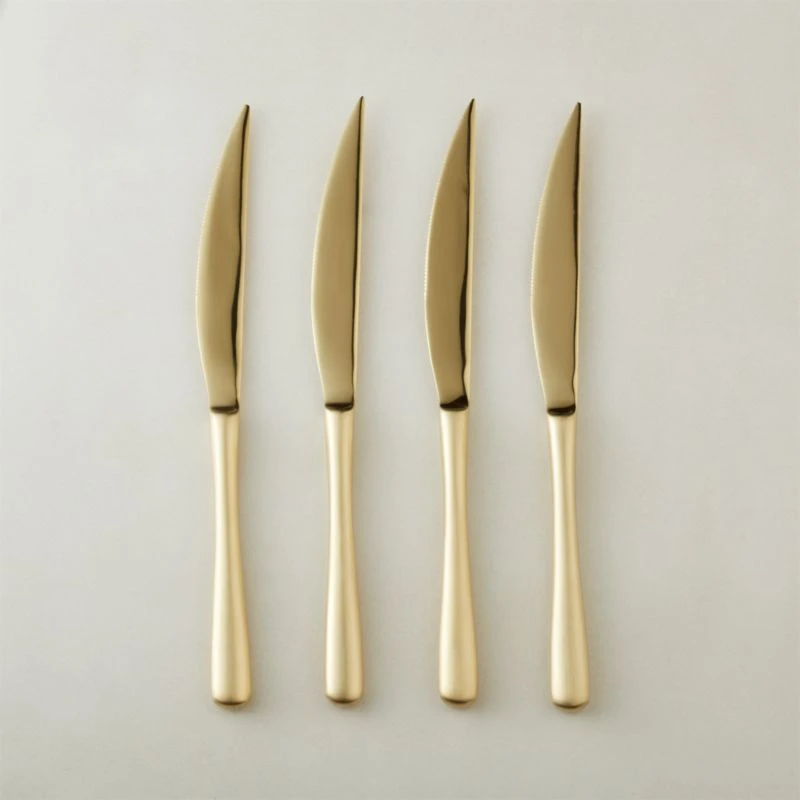 Sizzle Gold Steak Knives Set Of 4 3 Sizzle Gold Steak Knives Set Of 4