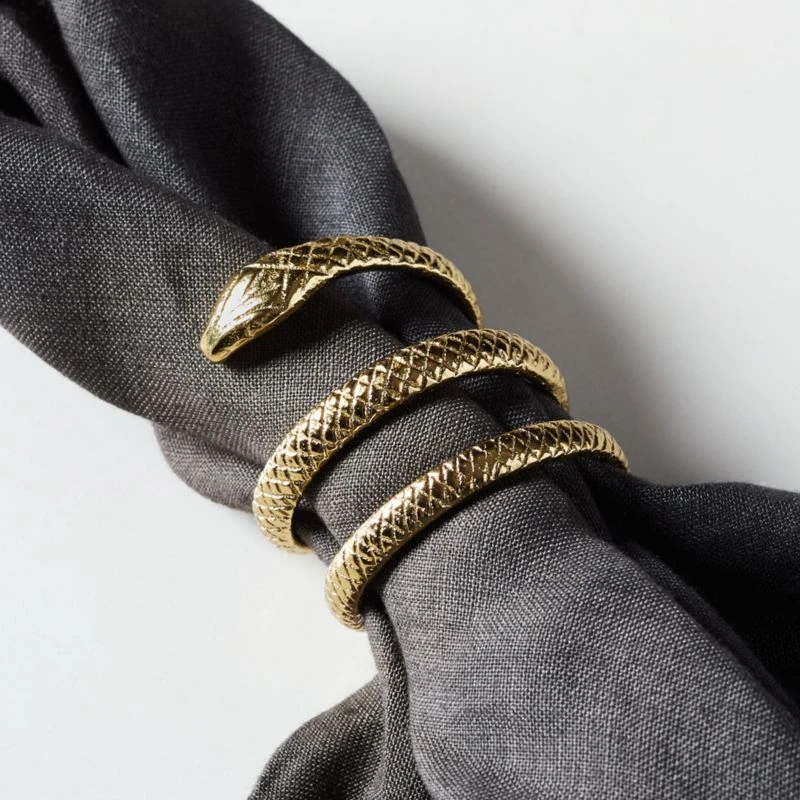 Slink Gold Napkin Rings Set Of 8 4 Slink Gold Napkin Rings Set Of 8 - Image 2