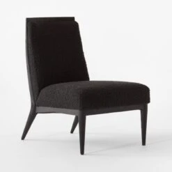 Black Boucle Slipper Chair Model 400 -Cb2 SlipperBlackBclChair3QSSF22