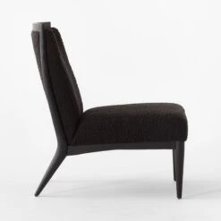 Black Boucle Slipper Chair Model 400 -Cb2 SlipperBlackBclChairSDSSF22