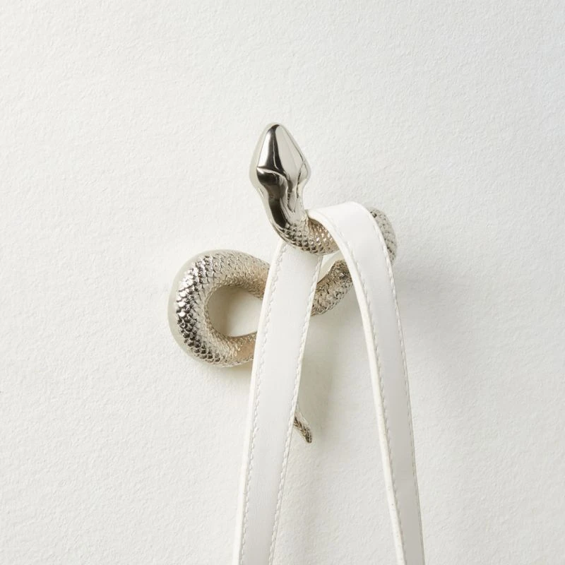 Polished Nickel Snake Wall Hook 4 Polished Nickel Snake Wall Hook - Image 2