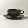 Socorro Black Cappuccino Mug And Saucer Set