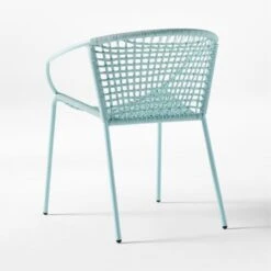 Sophia Blue Outdoor Dining Armchair -Cb2 SophiaBlueDiningArmchair3QBSSS23