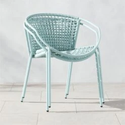 Sophia Blue Outdoor Dining Armchair -Cb2 SophiaBlueDiningArmchairAVSHS23