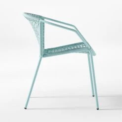 Sophia Blue Outdoor Dining Armchair -Cb2 SophiaBlueDiningArmchairSDSSS23