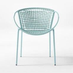 Sophia Blue Outdoor Dining Armchair -Cb2 SophiaBlueDiningArmchairSOSSS23