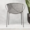 Sophia Grey Outdoor Dining Armchair -Cb2 SophiaGreyDiningChairSHS21 1x1