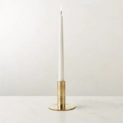 Spencer Brass Taper Candle Holder Small -Cb2 SpencerBrsTaperHolderSmROF23