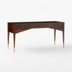 Spillo 2-Drawer Brown Burl Wood Desk -Cb2 SpilloBrownBurlDesk3QBSSF23