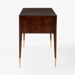 Spillo 2-Drawer Brown Burl Wood Desk -Cb2 SpilloBrownBurlDeskSDSSF23