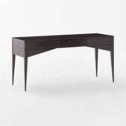 Spillo 2-Drawer Black Burl Wood Desk -Cb2 SpilloBurlWoodDesk3QSSF22