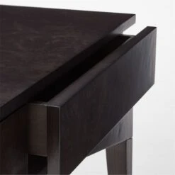 Spillo 2-Drawer Black Burl Wood Desk -Cb2 SpilloBurlWoodDeskAVSSF22