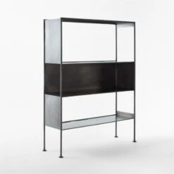 Spule Metal Bookcase 61'' 10 Spule Metal Bookcase 61'' -Cb2 SpuleShortMetalBookcase3QSSF22
